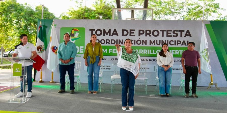 Renán Sánchez Tajonar toma protesta a Alicia Tapia como dirigente del Partido Verde en Felipe Carrillo Puerto