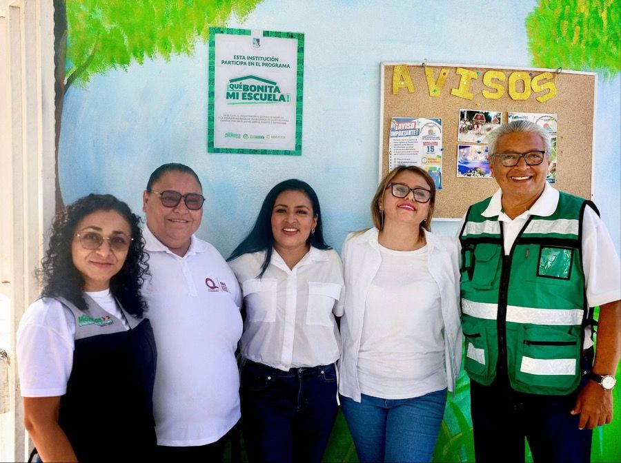 Continúa Blanca Merari con transformación de los espacios educativos en Puerto Morelos