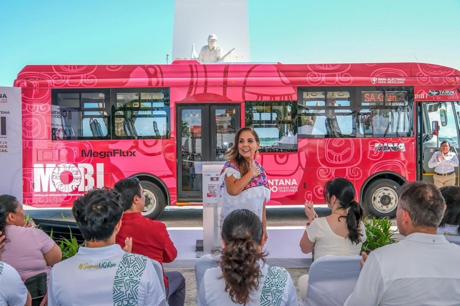 Inicia Mara Lezama operación de MOBI Chetumal con los primeros autobuses eléctricos TARUK, hechos en México