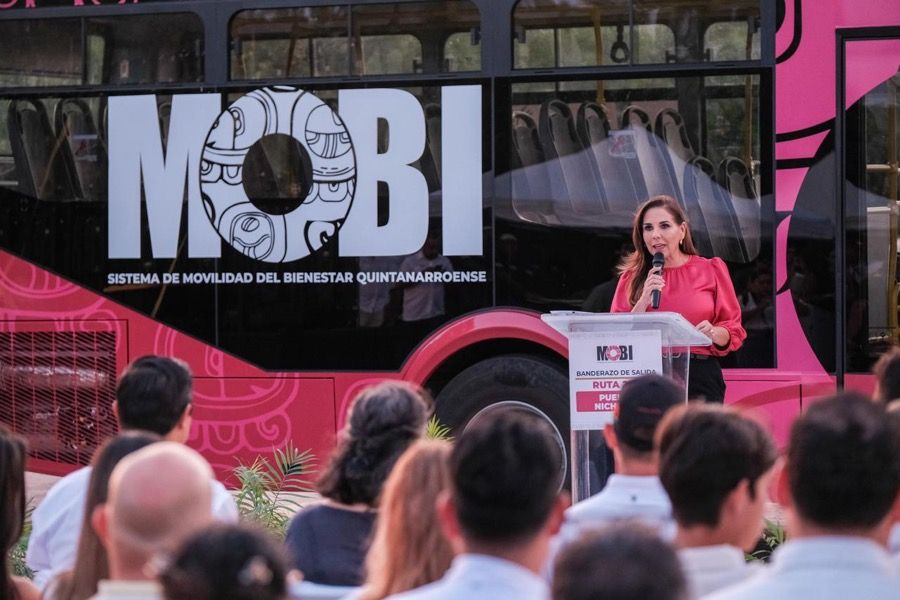 Pone en marcha Mara Lezama ruta 27 del sistema de transporte MOBI para transformar la movilidad en Cancún