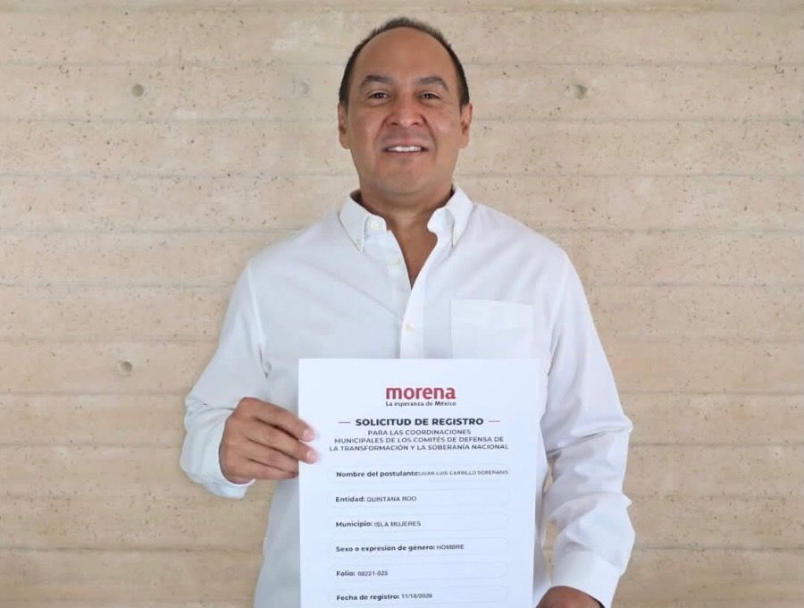 JUAN CARRILLO VA DE NUEVO POR ISLA MUJERES | Se inscribe en proceso interno de MORENA
