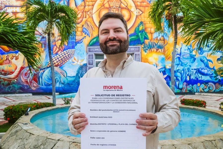 Antón Bojorquez formaliza su registro en MORENA para la Coordinación por el Distrito 1 Federal en Quintana Roo